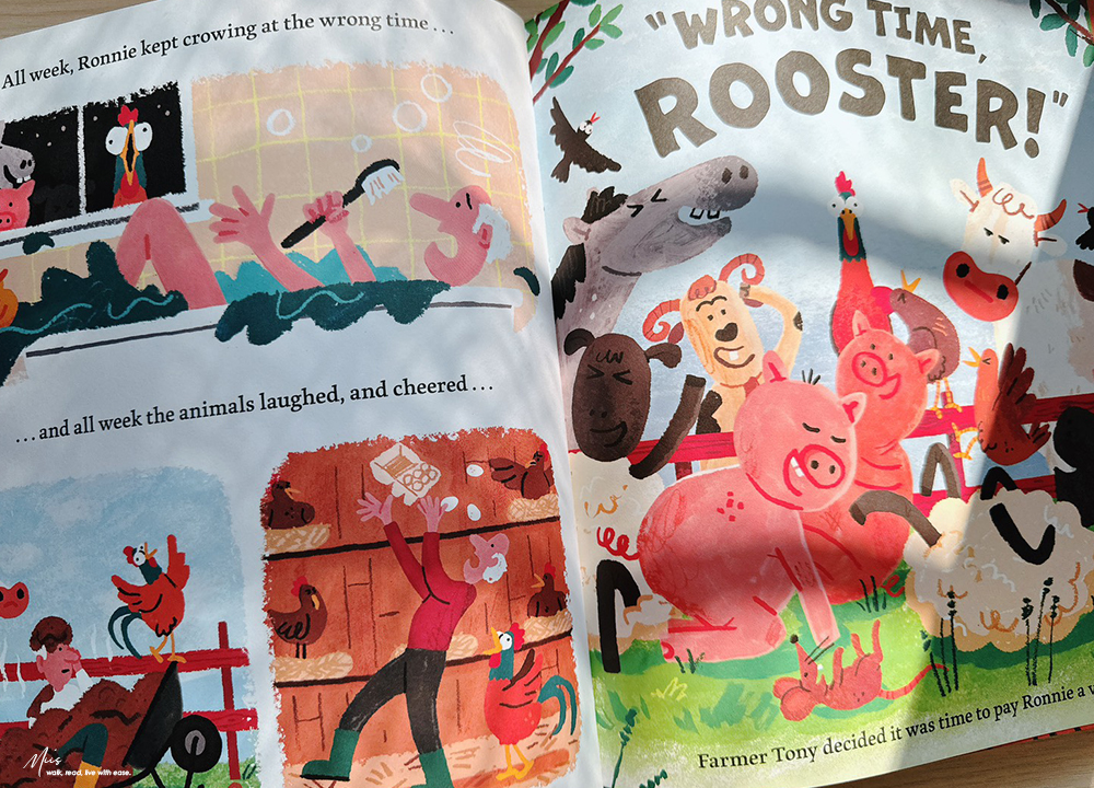 Wrong Time Rooster｜誰說公雞一定會準時？適合3-7歲｜關於挫折、同理心不內耗的幽默繪本