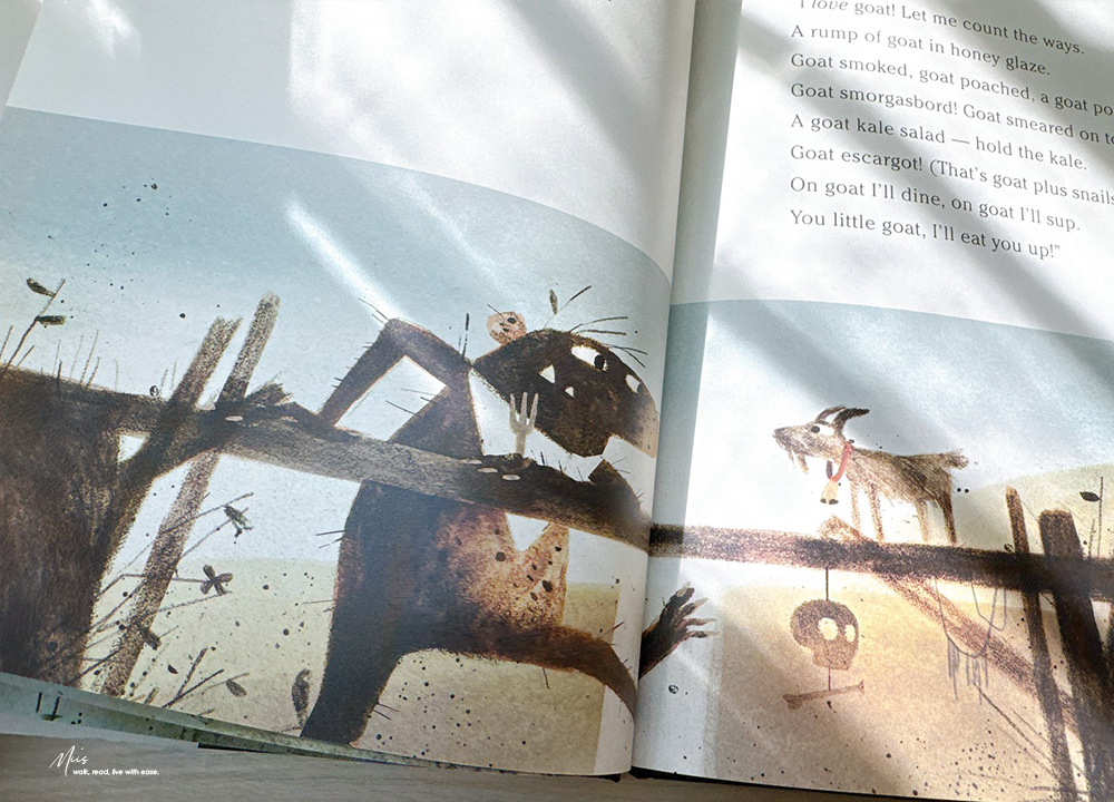 The Three Billy Goats Gruff|三隻羊如何用智慧面對巨魔,用經典童話寫出戲劇張力的黑色幽默繪本 - 第6張圖 The Three Billy Goats Gruff|三隻羊如何用智慧面對巨魔,用經典童話寫出戲劇張力的黑色幽默繪本