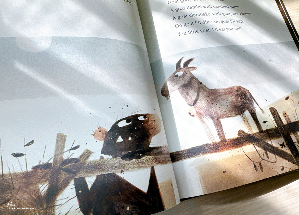 The Three Billy Goats Gruff|三隻羊如何用智慧面對巨魔,用經典童話寫出戲劇張力的黑色幽默繪本 - 第8張圖 The Three Billy Goats Gruff|三隻羊如何用智慧面對巨魔,用經典童話寫出戲劇張力的黑色幽默繪本