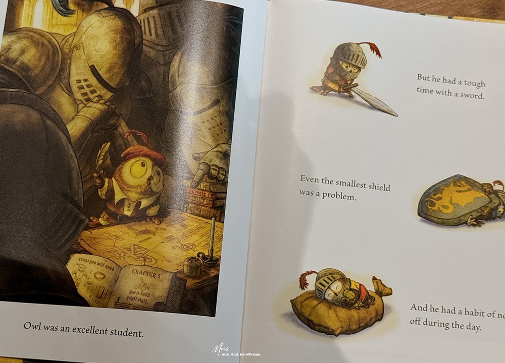 凱迪克榮譽獎繪本|Knight Owl|身材小也沒問題,力量不是唯一答案,腦袋裡的東西才是關鍵(中古世紀騎士風格) - 第4張圖 凱迪克榮譽獎繪本|Knight Owl|身材小也沒問題,力量不是唯一答案,腦袋裡的東西才是關鍵(中古世紀騎士風格)