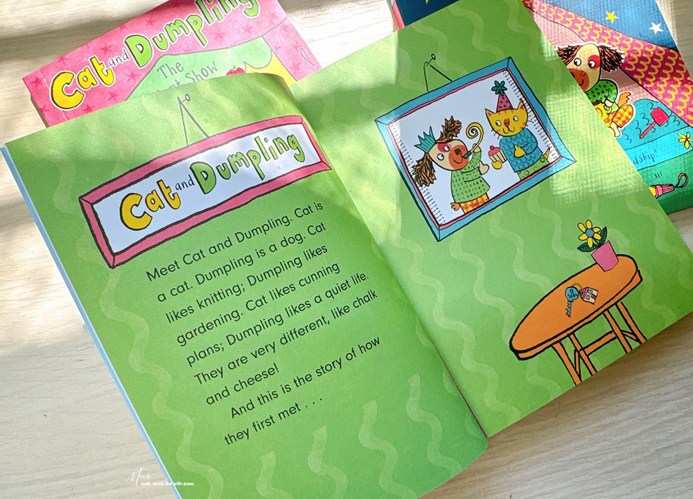 初階章節書推薦｜適合5–8歲 Cat and Dumpling ．貓狗室友的生活日常，在吵吵鬧鬧中學會包容與分享
