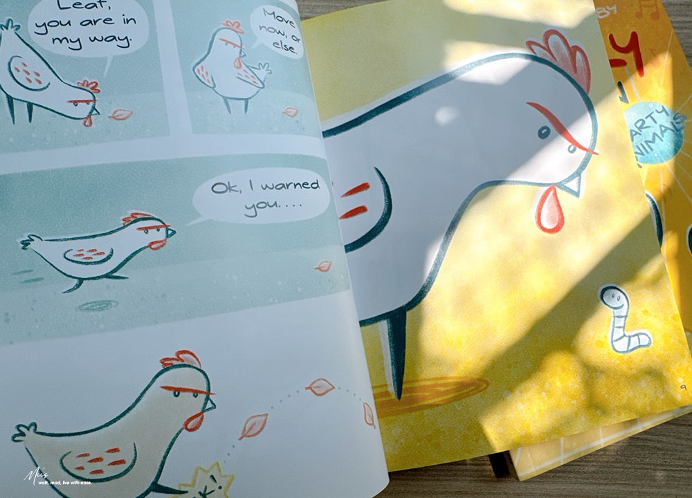 Lexile 高頻閱讀｜Cranky Chicken 圖像小說，誰說蚯蚓只能被吃？最奇妙食物鏈組合的夥伴，適合6-9歲（圖像＋短篇故事）