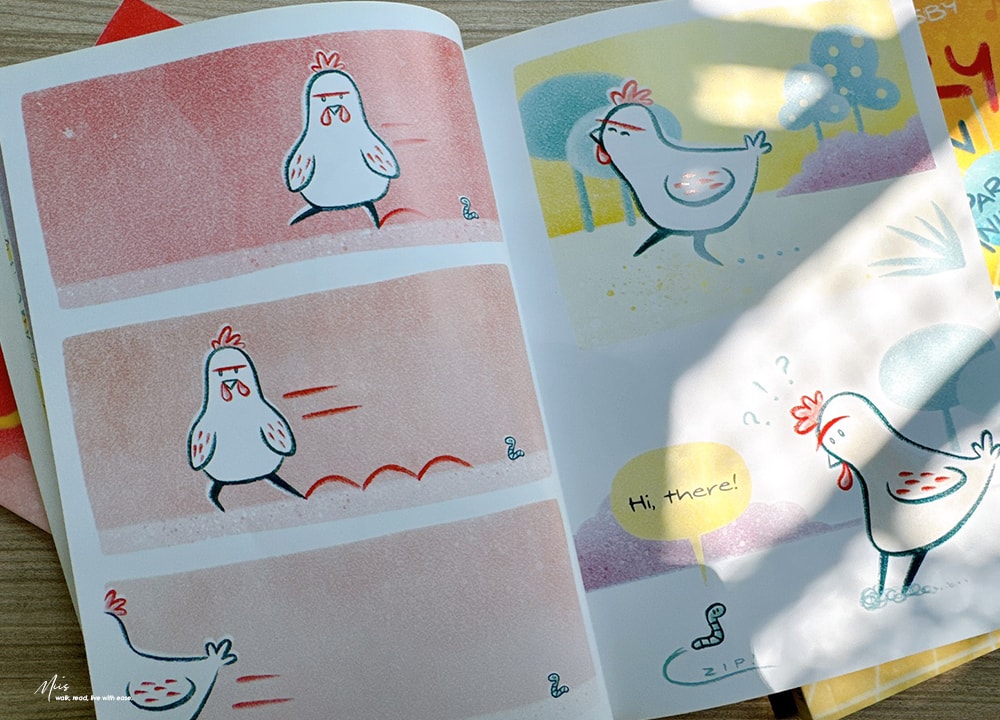Lexile 高頻閱讀｜Cranky Chicken 圖像小說，誰說蚯蚓只能被吃？最奇妙食物鏈組合的夥伴，適合6-9歲（圖像＋短篇故事）