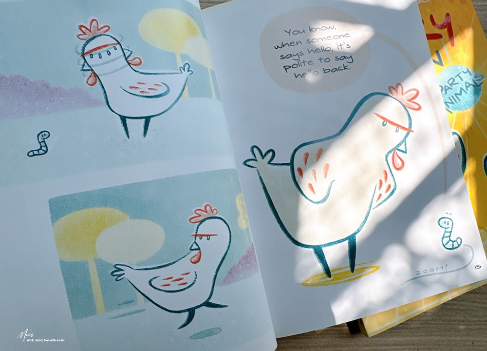 Lexile 高頻閱讀｜Cranky Chicken 圖像小說，誰說蚯蚓只能被吃？最奇妙食物鏈組合的夥伴，適合6-9歲（圖像＋短篇故事）