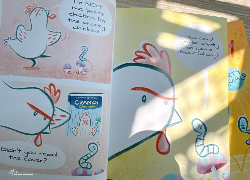 Lexile 高頻閱讀｜Cranky Chicken 圖像小說，誰說蚯蚓只能被吃？最奇妙食物鏈組合的夥伴，適合6-9歲（圖像＋短篇故事）