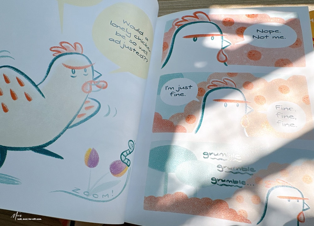 Lexile 高頻閱讀｜Cranky Chicken 圖像小說，誰說蚯蚓只能被吃？最奇妙食物鏈組合的夥伴，適合6-9歲（圖像＋短篇故事）