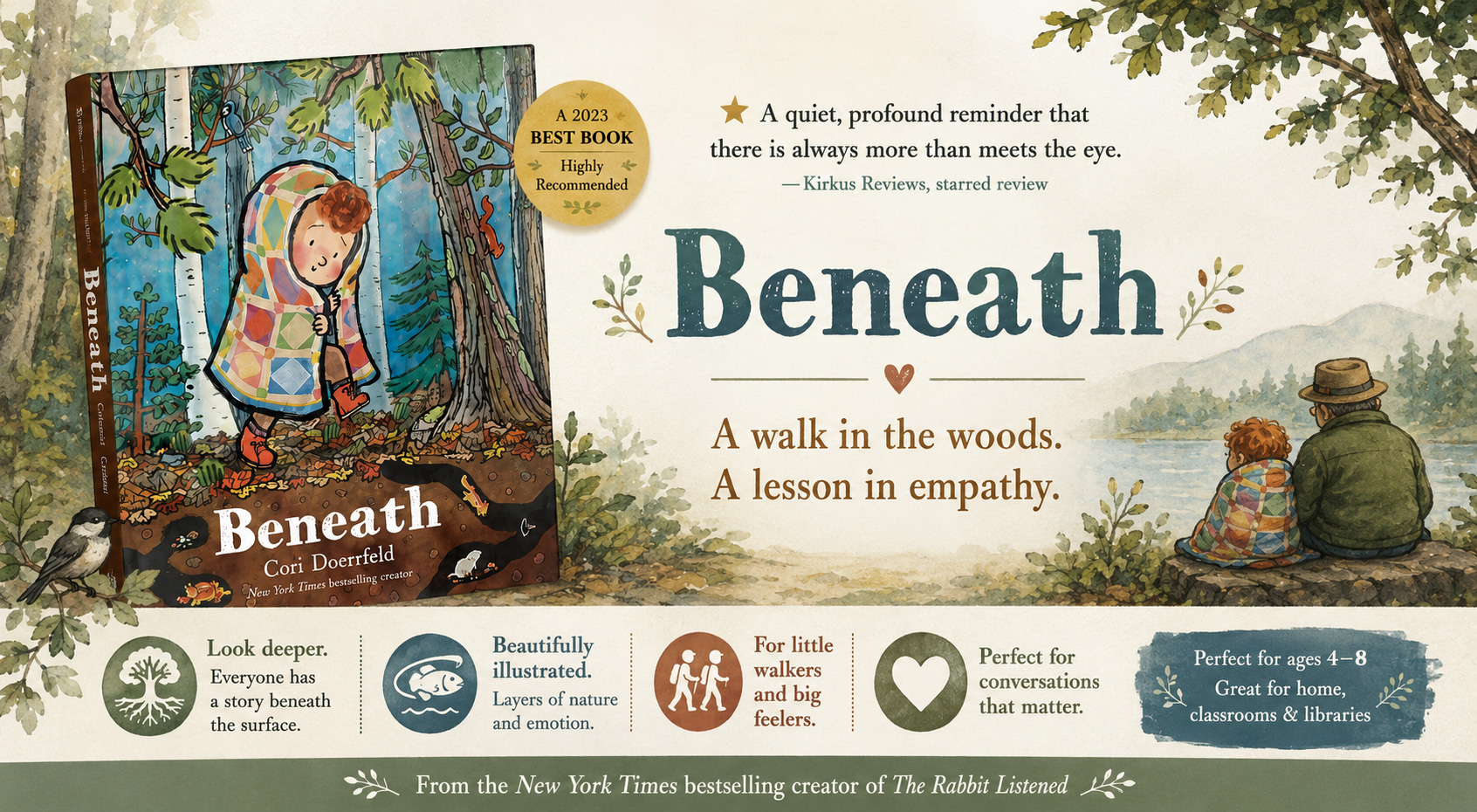 適合4-8歲｜Beneath 帶孩子看見表面之下的世界，用大自然的視角打開小傢伙的心，引導情緒表達
