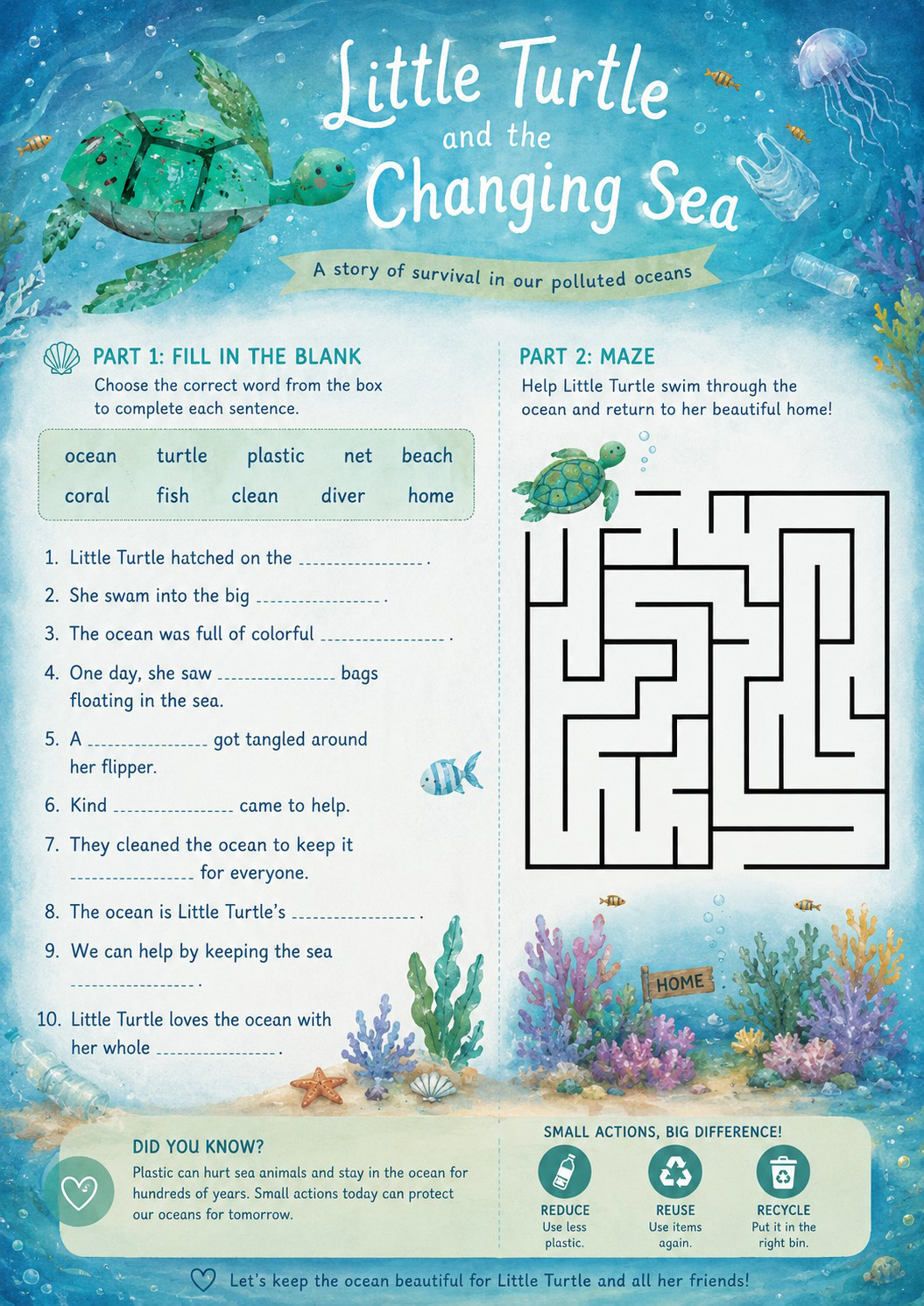 Little Turtle and the Changing Sea|從小海龜的旅程認識海洋污染,兼具情感與知識的環保繪本,適合3-7歲 - 第13張圖 Little Turtle and the Changing Sea|從小海龜的旅程認識海洋污染,兼具情感與知識的環保繪本,適合3-7歲