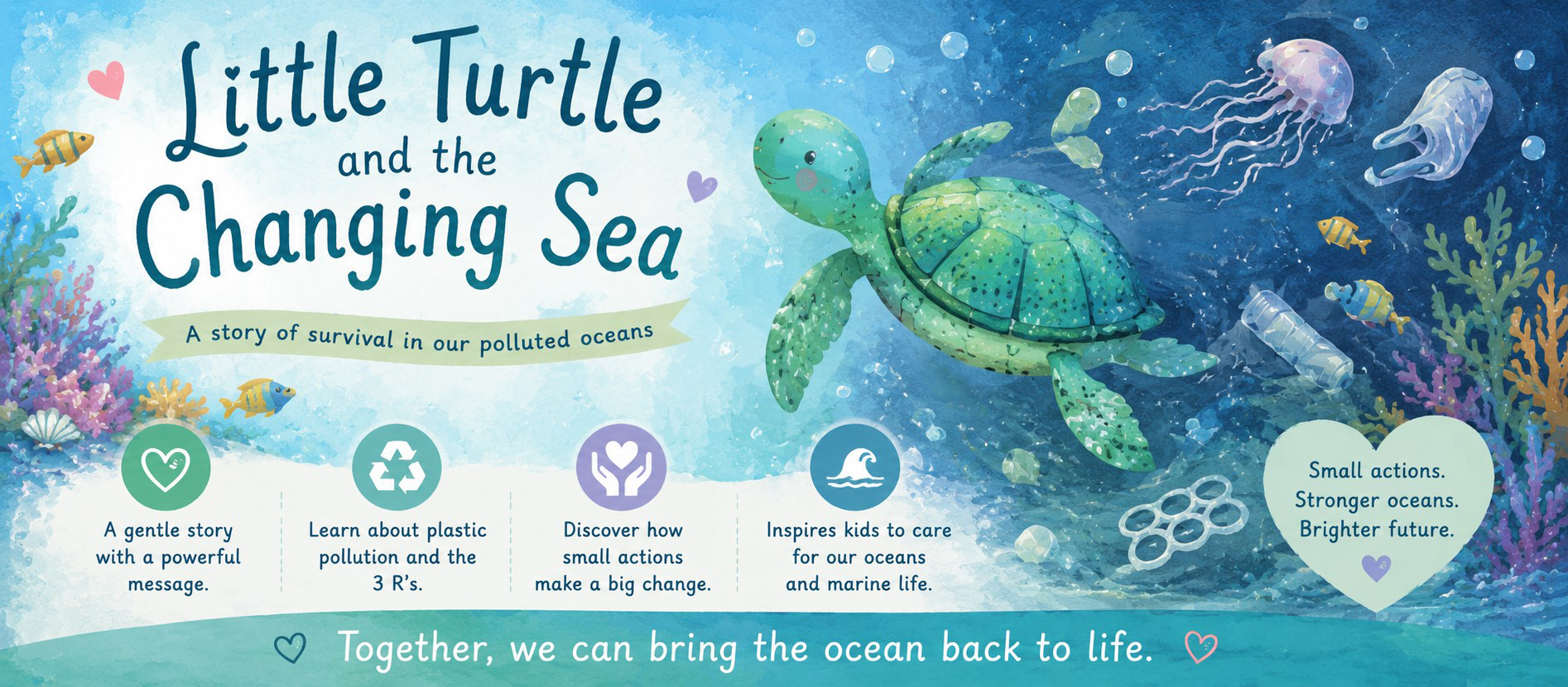 Little Turtle and the Changing Sea|從小海龜的旅程認識海洋污染,兼具情感與知識的環保繪本,適合3-7歲 - 第1張圖 Little Turtle and the Changing Sea|從小海龜的旅程認識海洋污染,兼具情感與知識的環保繪本,適合3-7歲