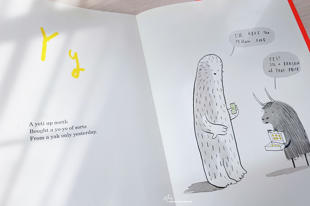 Once Upon an Alphabet|26個字母,26個荒謬小故事,比起傳統ABC書更值得收藏,讓英語閱讀變得有趣,幽默感是最好的老師 - 第16張圖 Once Upon an Alphabet|26個字母,26個荒謬小故事,比起傳統ABC書更值得收藏,讓英語閱讀變得有趣,幽默感是最好的老師