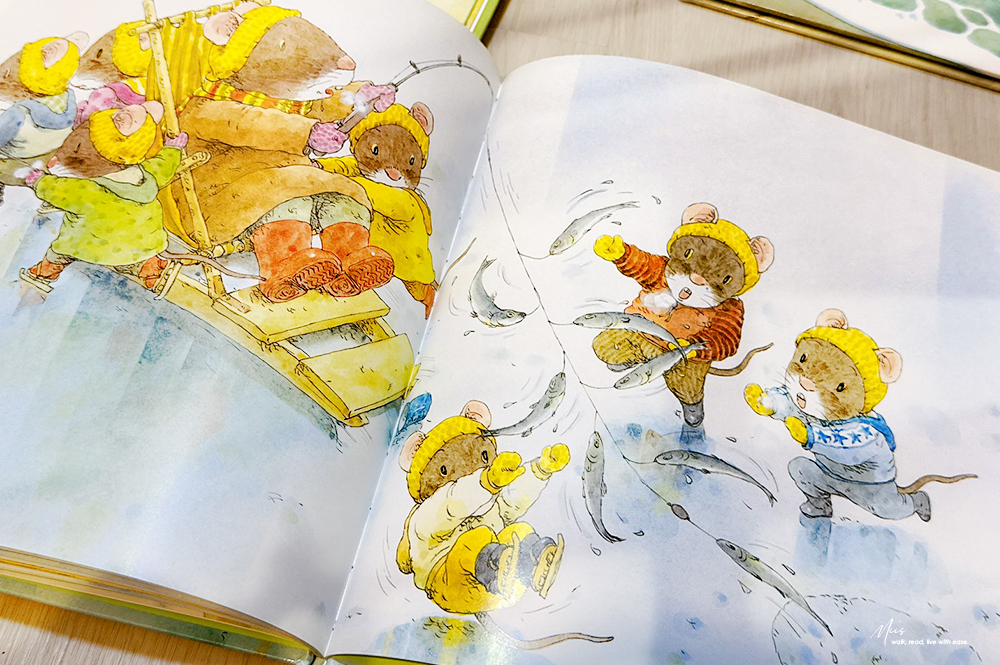 岩村和朗經典繪本推薦|七隻小老鼠系列,從釣魚、挖地瓜到去海邊,自然、季節、家人與一點點的勇氣 - 第12張圖 岩村和朗經典繪本推薦|七隻小老鼠系列,從釣魚、挖地瓜到去海邊,自然、季節、家人與一點點的勇氣
