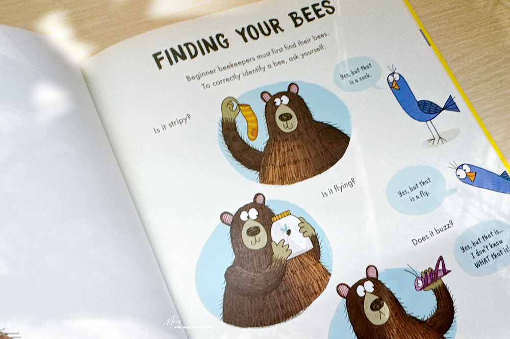 幽默科普繪本|A Bear’s Guide to Beekeeping 當熊想養蜜蜂會發生什麼事?假裝正經的養蜂手冊,令人捧部大笑的災難現場 - 第3張圖 幽默科普繪本|A Bear’s Guide to Beekeeping 當熊想養蜜蜂會發生什麼事?假裝正經的養蜂手冊,令人捧部大笑的災難現場
